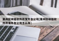 莱州区块链软件开发外包公司[莱州区块链软件开发外包公司怎么样]